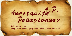 Anastasija Popaživanov vizit kartica